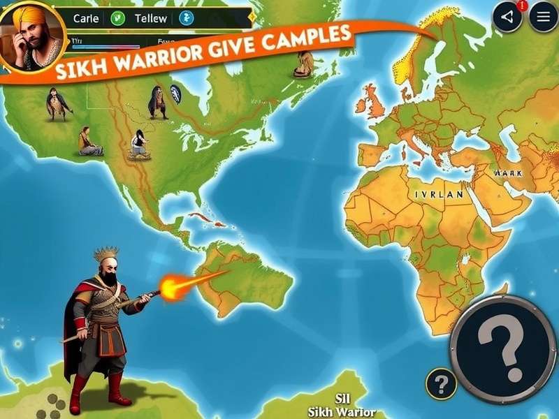 Sikh Warrior S Valor world map showing different regions